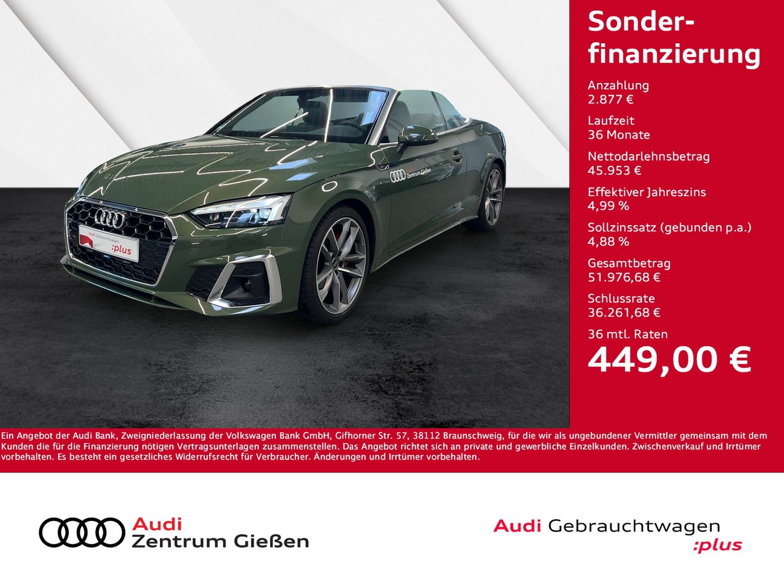 Audi A5 Cabriolet 40 TFSI S line AHK Matrix-LED Assis