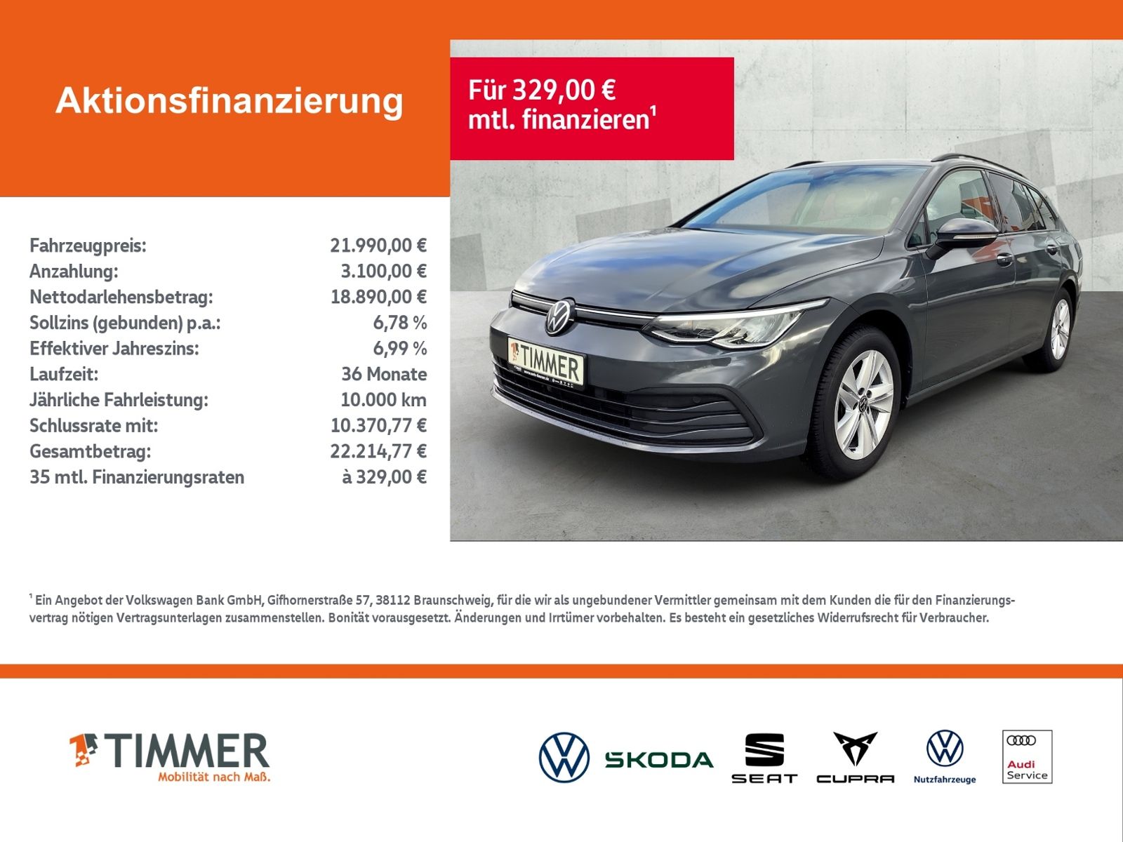 Volkswagen Golf VIII Variant 2.0 TDI DSG LIFE +AHK +LED +AC imagem 2