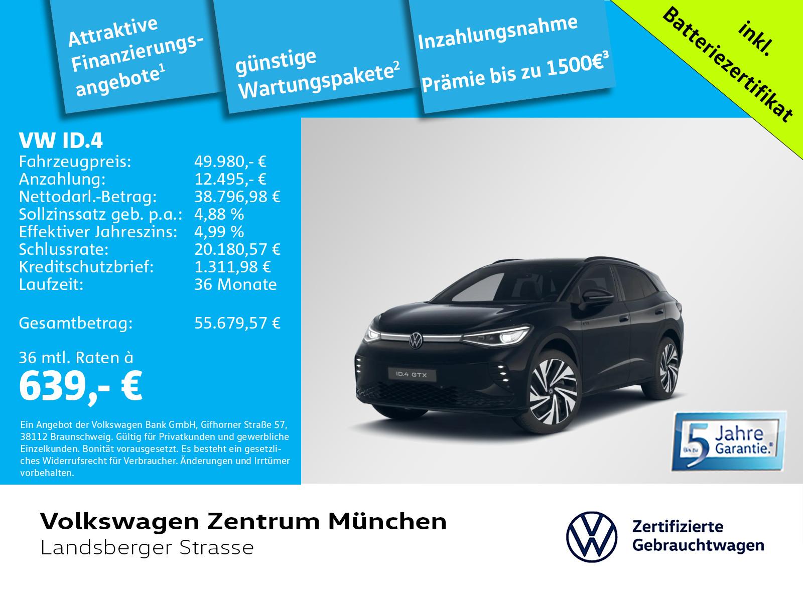 Volkswagen ID.4 GTX 250kW/84kWh 4Motion Wärmepumpe AHK ACC