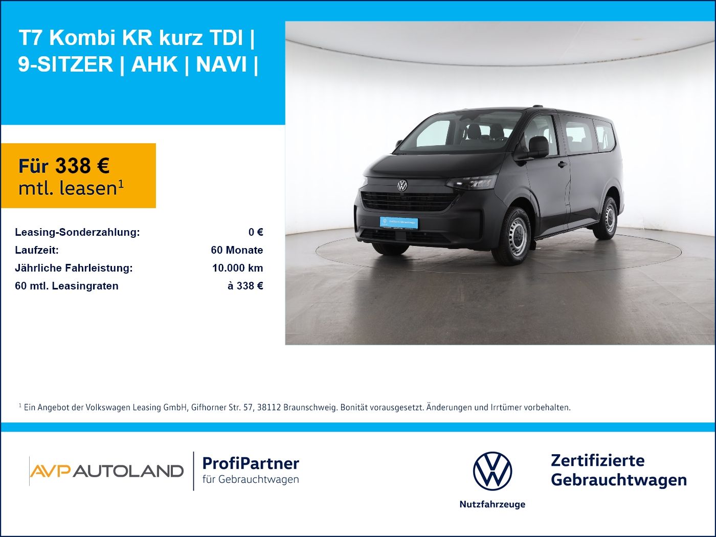 Volkswagen T7 Kombi KR kurz TDI | 9-SITZER | AHK | NAVI |