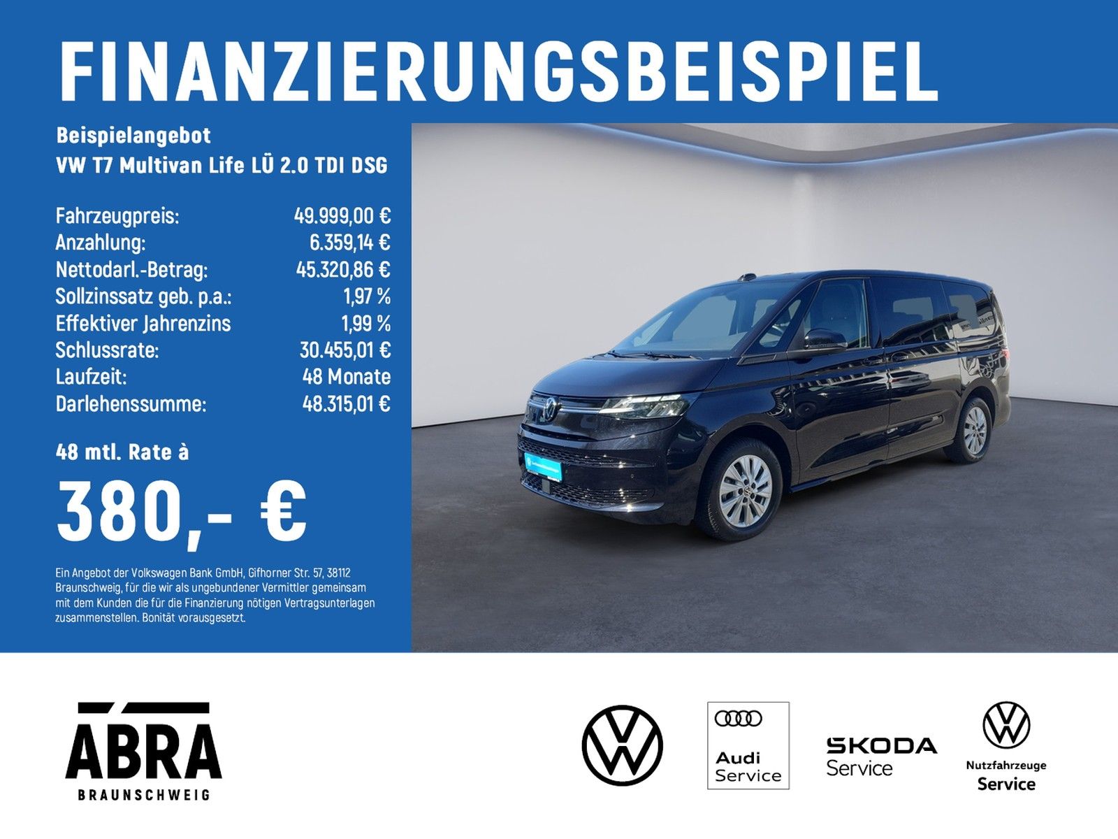Volkswagen T7 Multivan Life LÜ 2.0 TDI DSG AreaView+AHK+LED
