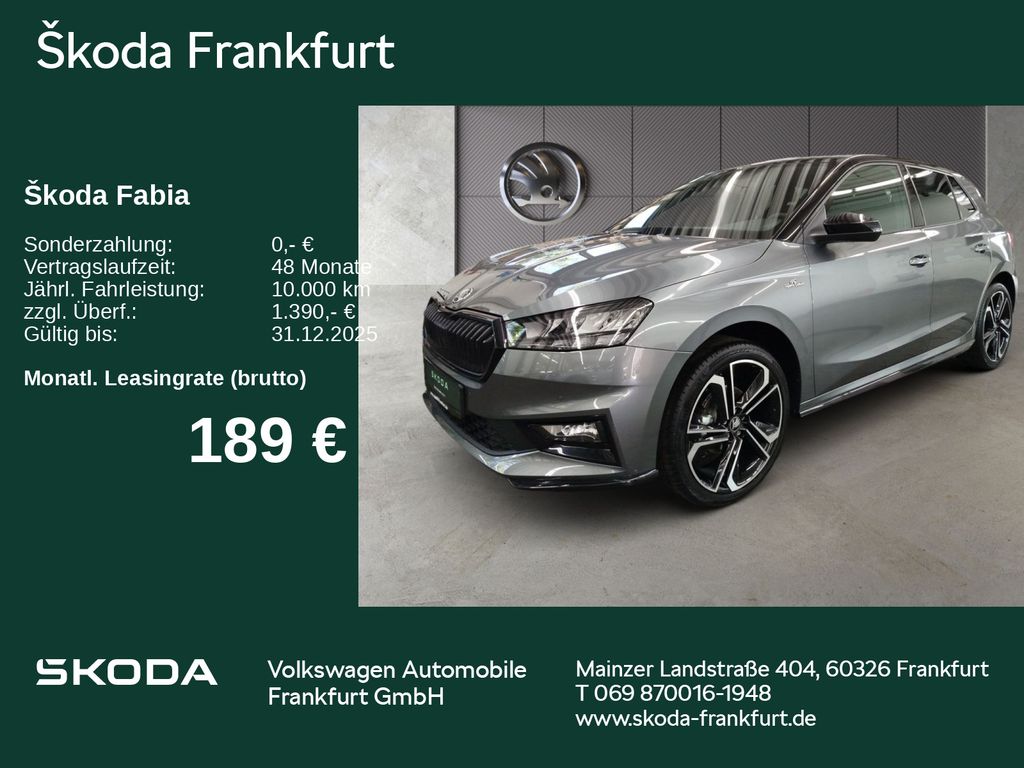 Fabia Monte Carlo 1,0 TSI 70 kW 5-Gang mech.