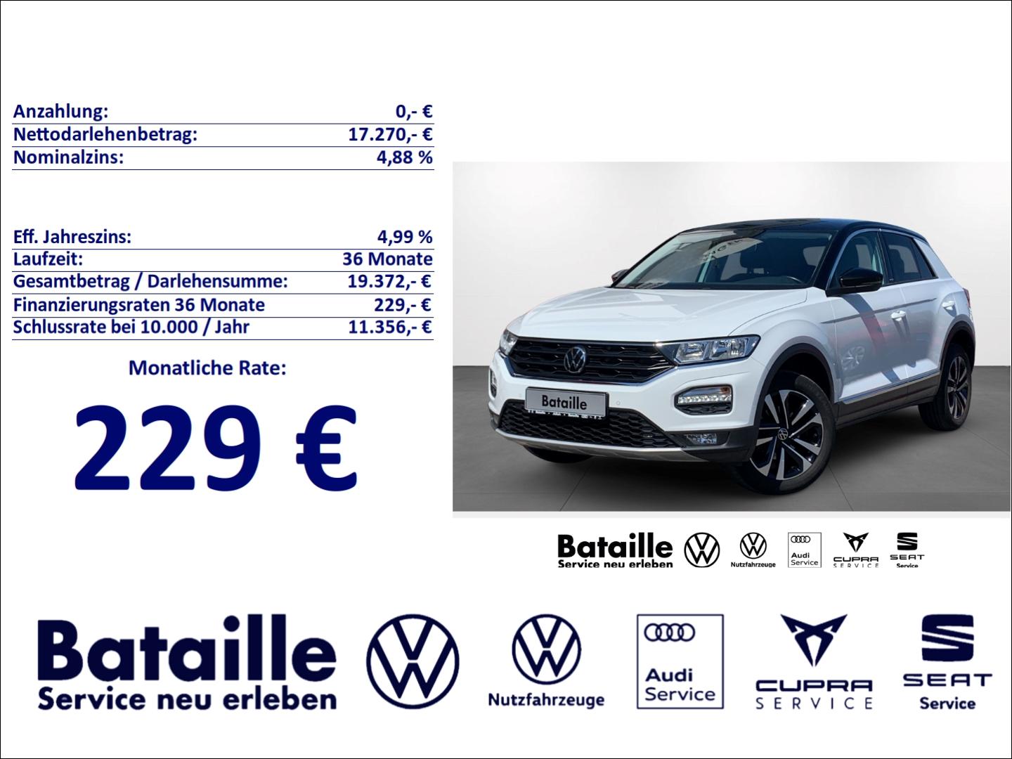 Volkswagen T-Roc 1.0 TSI United Navi ACC SHZ Kamera App-Con