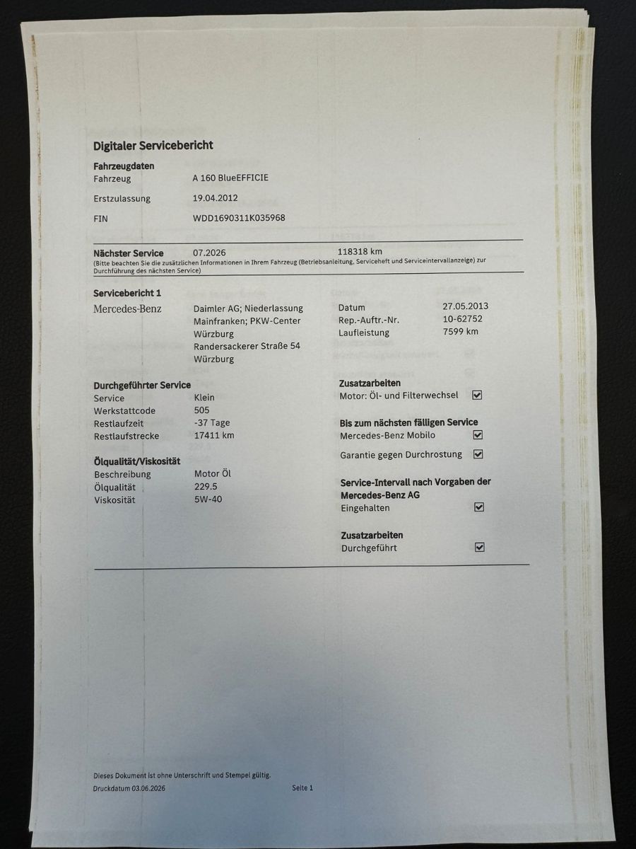 Fahrzeugabbildung Mercedes-Benz A 160 Avantgarde "Klima Parksensoren Sitzheizg."