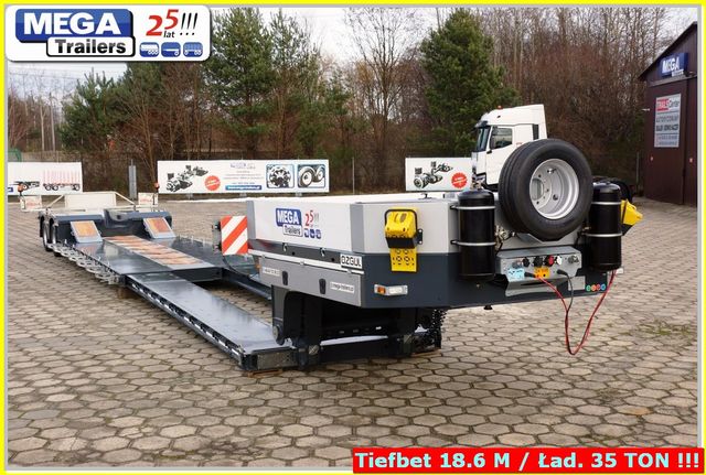 MEGA 2 axle Tiefbet,  HYDR. Nacken, Ausziehbar 6,0 m!