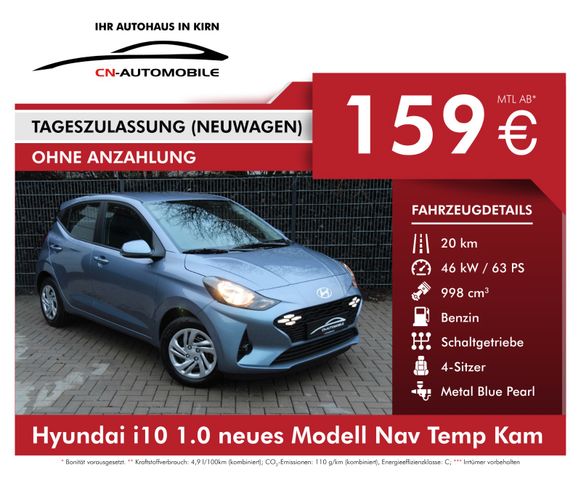 Hyundai i10 1.0 neues Modell Nav Temp Kam PDC 4 Sitz