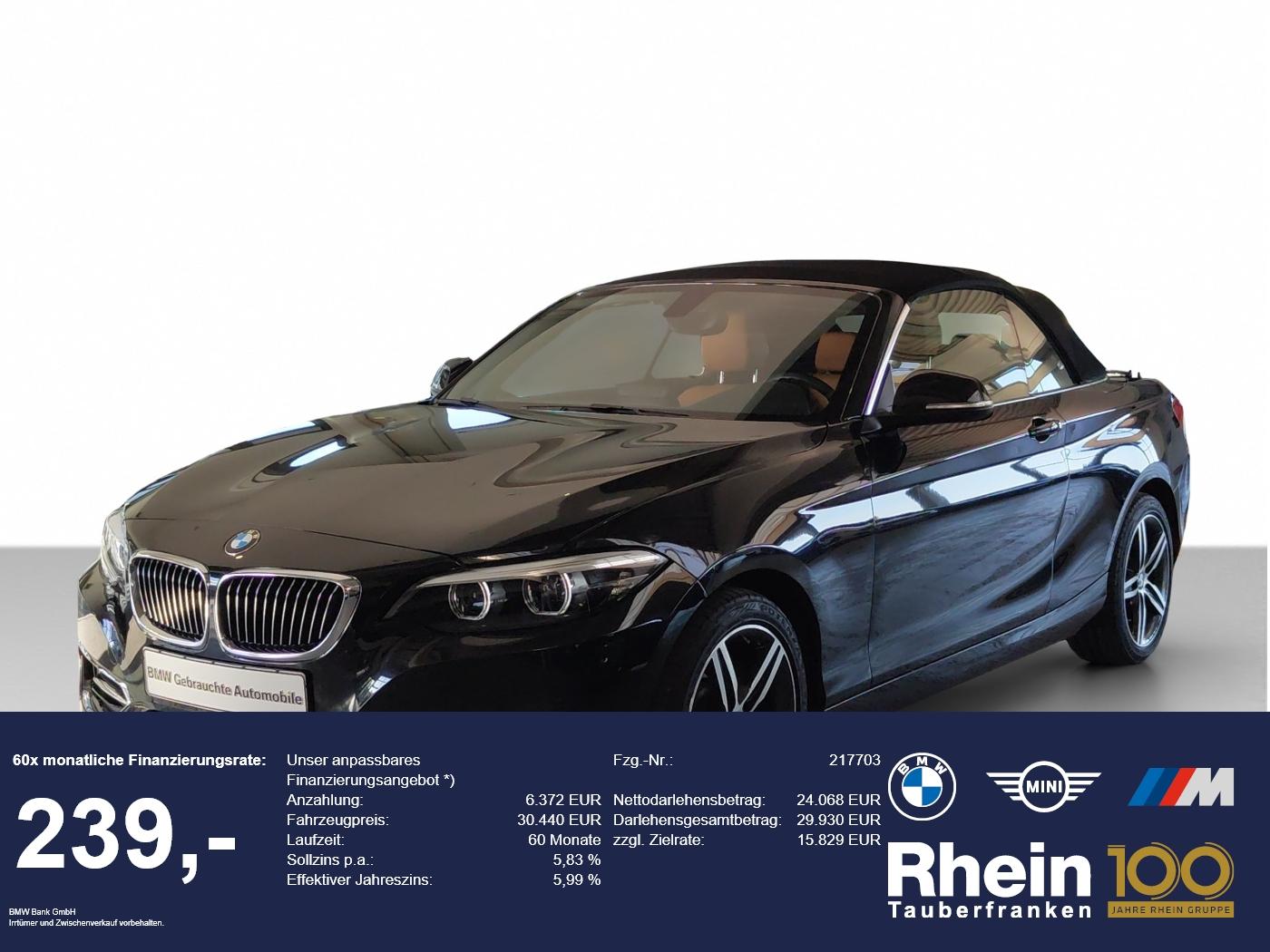 BMW 230i Cabrio SAG Luxury Line NAV/TEMPO/SH/PDC/LED