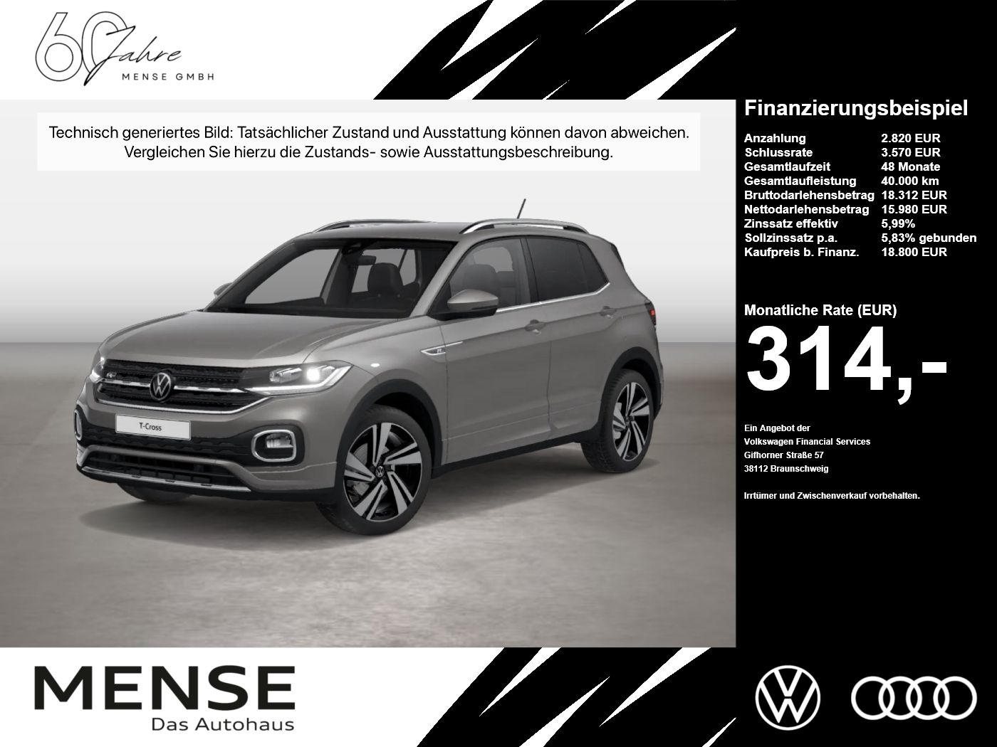 Volkswagen T-Cross Style 1.5TSI 110KW/150PS DSG Fahrschulwa