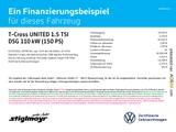 Volkswagen T-Cross UNITED 1.5 TSI DSG ACC+AHK+KAM+LED+NAVI - Volkswagen T-Cross: United