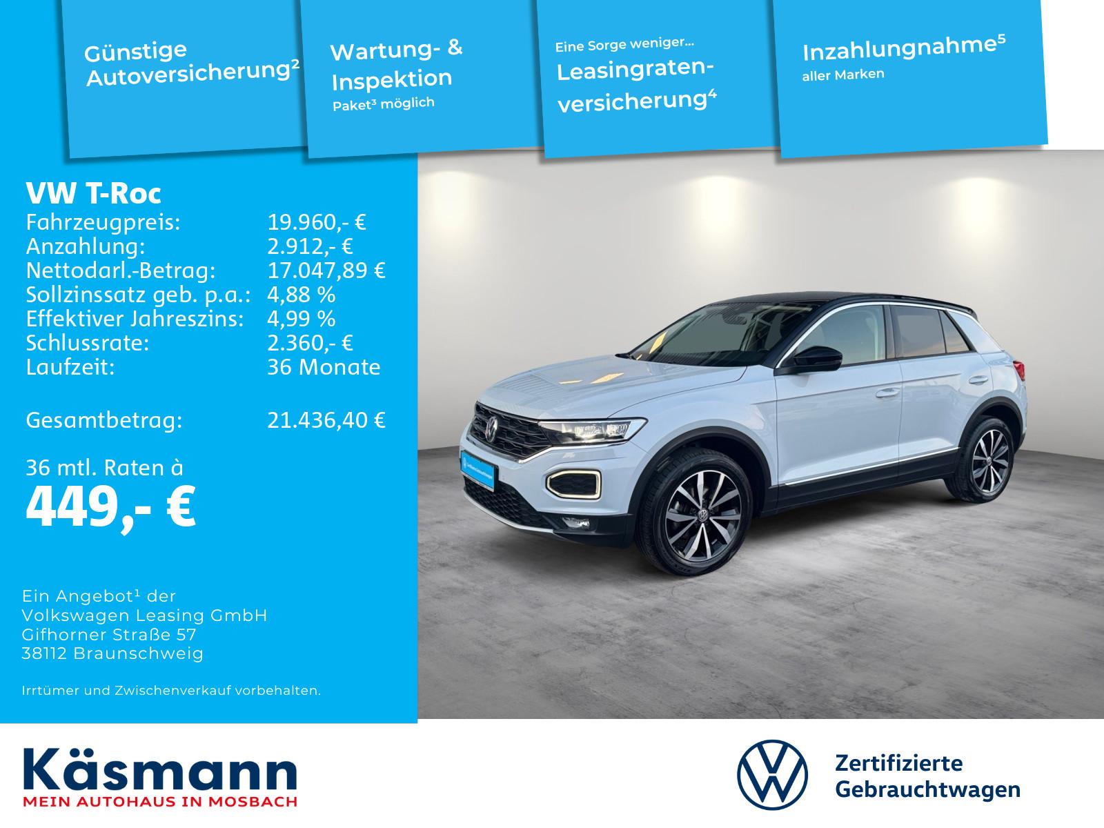Volkswagen T-Roc Style 1.5TSI LED SHZ PDC BT