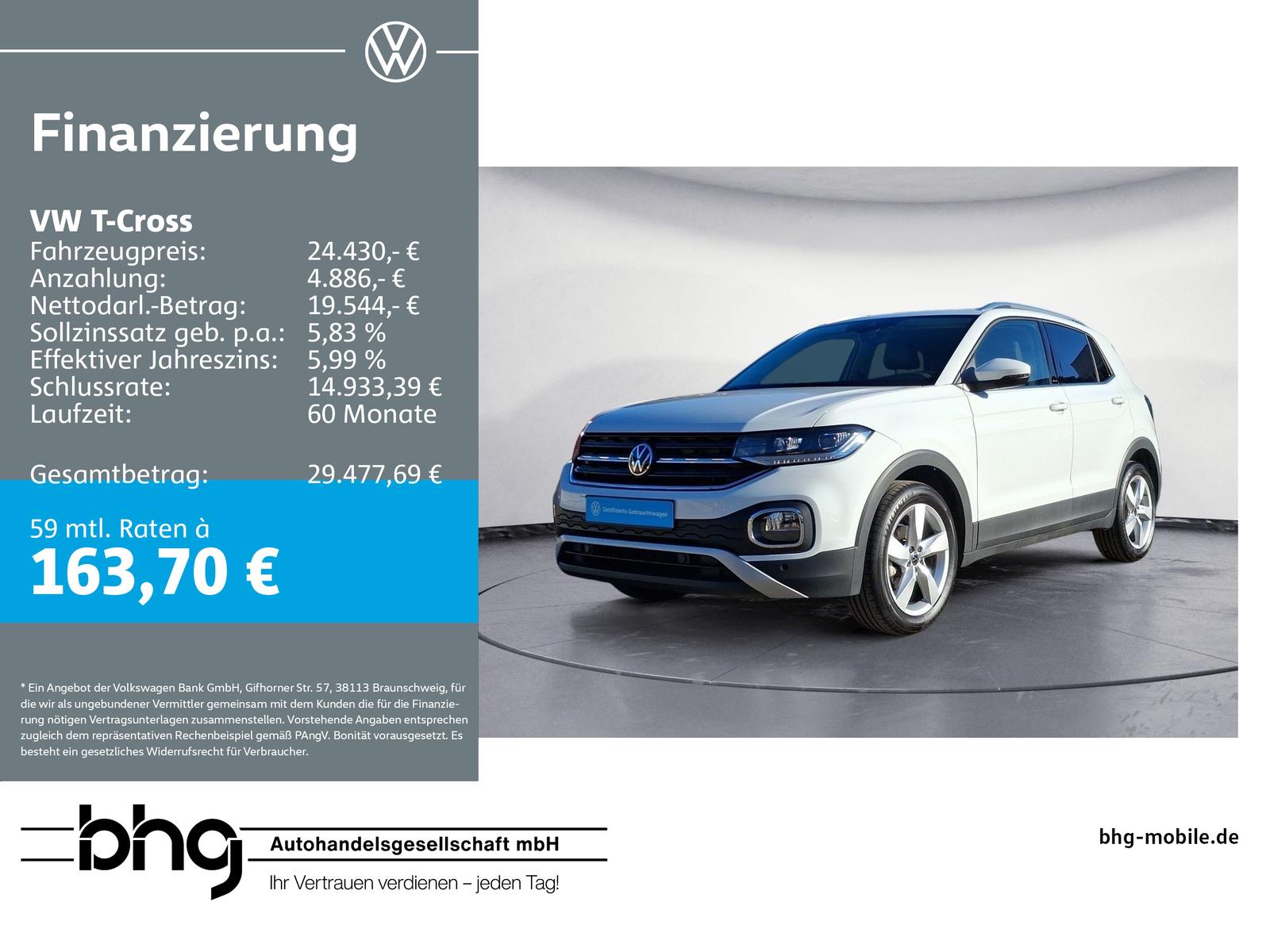 Volkswagen T-Cross 1.5 TSI ACT OPF DSG Style Klima Kamera