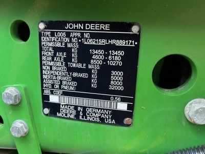 Fahrzeugabbildung John Deere 6215 Schlepper