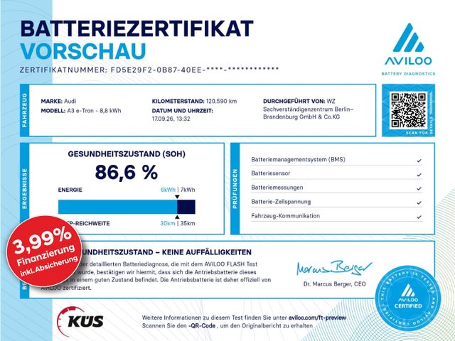 Audi A3 Sportback 40 e-tron Sport AHK Assist Plus Kam