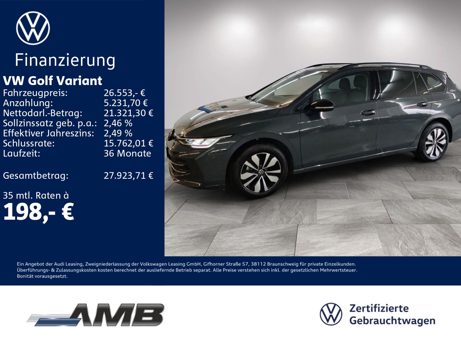 Volkswagen Golf Variant Goal 1.5 TSI AHK Standhzg 09.30Gara foto 1