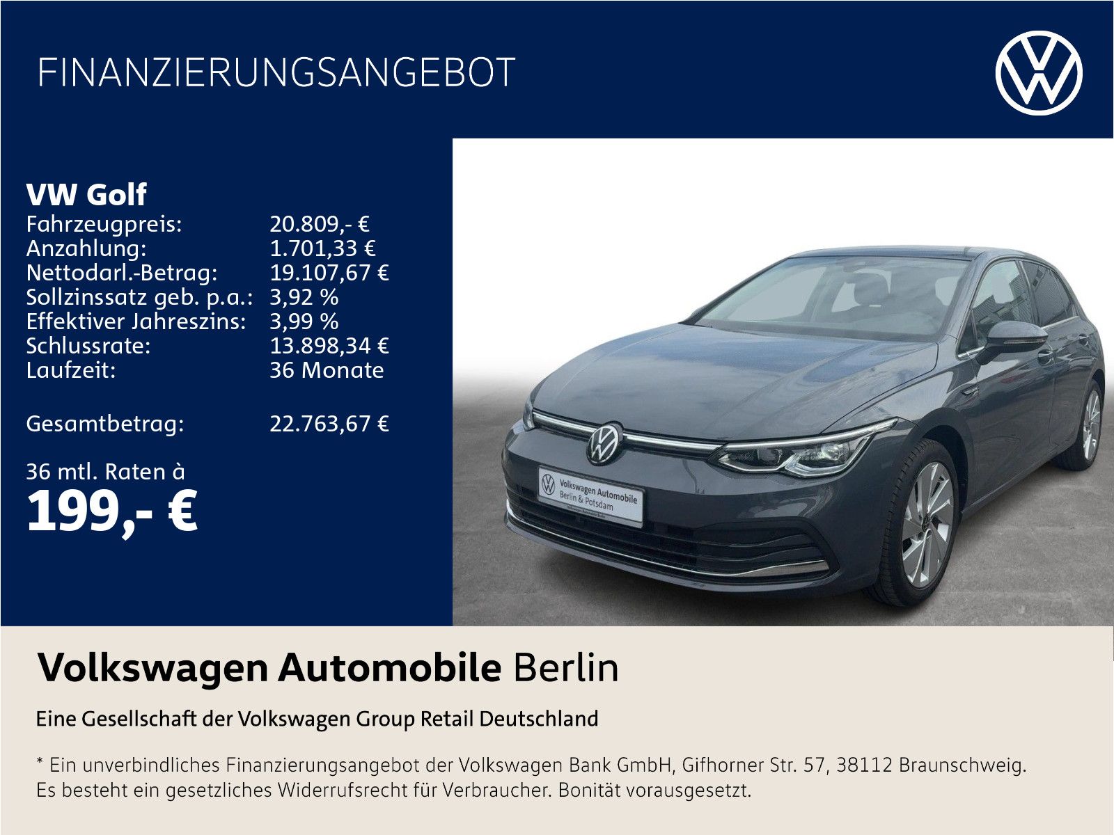Volkswagen Golf VIII 1.5 eTSI DSG Style Pano Navi LED SHZ