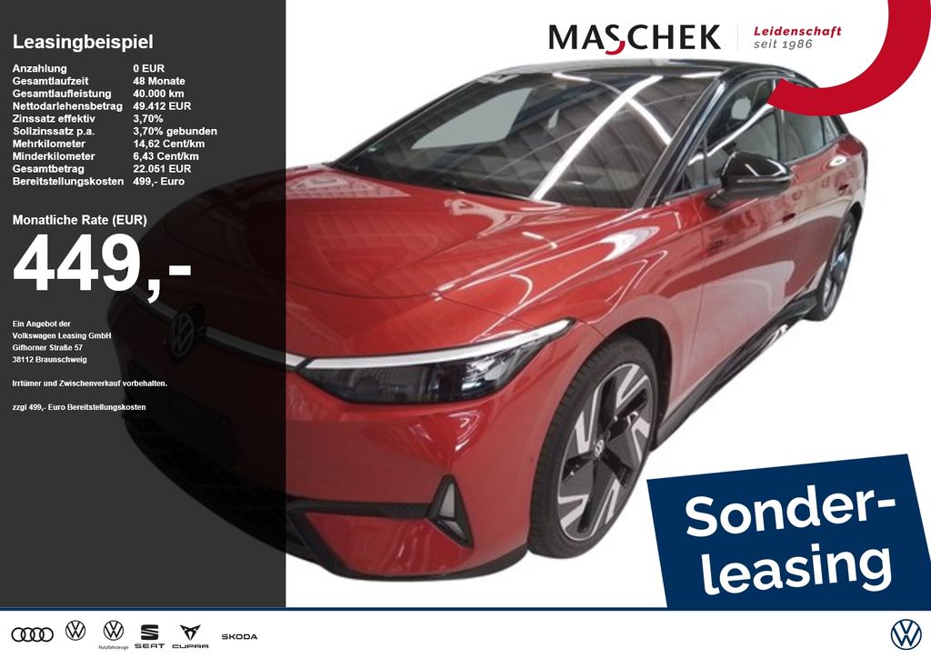 Volkswagen ID.7 GTX 86 kWh AHK Pano LM21 Massage ACC Area V