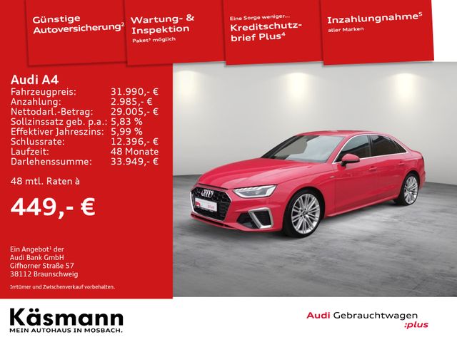 Audi A4 Lim S line 40TDI qu MATRIX AHK NAV B&O TOUR