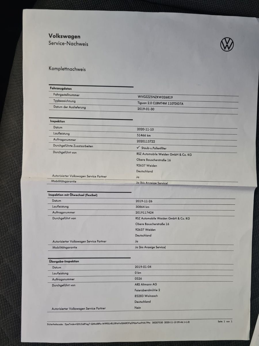 Fahrzeugabbildung Volkswagen Tiguan Comfortline 4Motion/KAMERA
