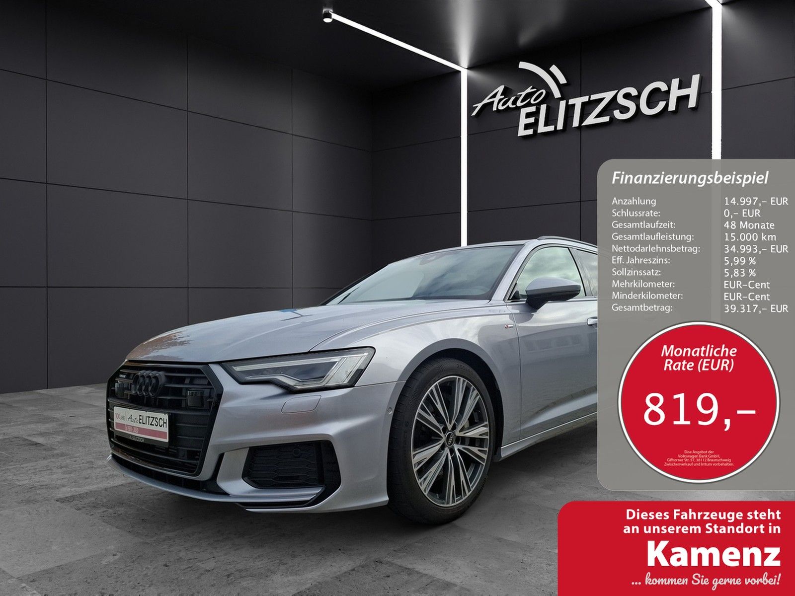 Fahrzeugabbildung Audi A6 Avant 55 TFSI sort quattro S-tronic S-Line Ma