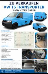 Volkswagen VW T5 Transporter 1.9 TDI  Sortimo  Stan... - Volkswagen T5 Transporter aus 2003
