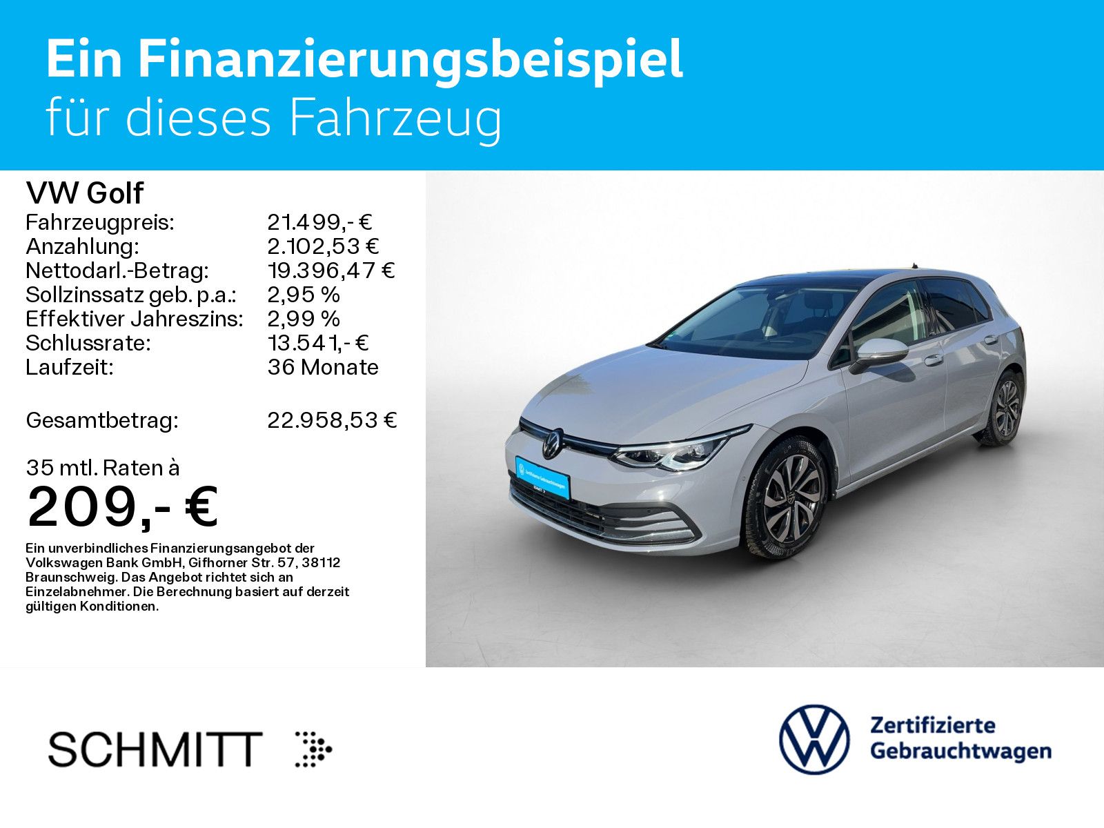 Volkswagen Golf VIII 2.0 TDI DSG ACTIVE*IQ.LIGHT*AHK*PANO*K imagem 2