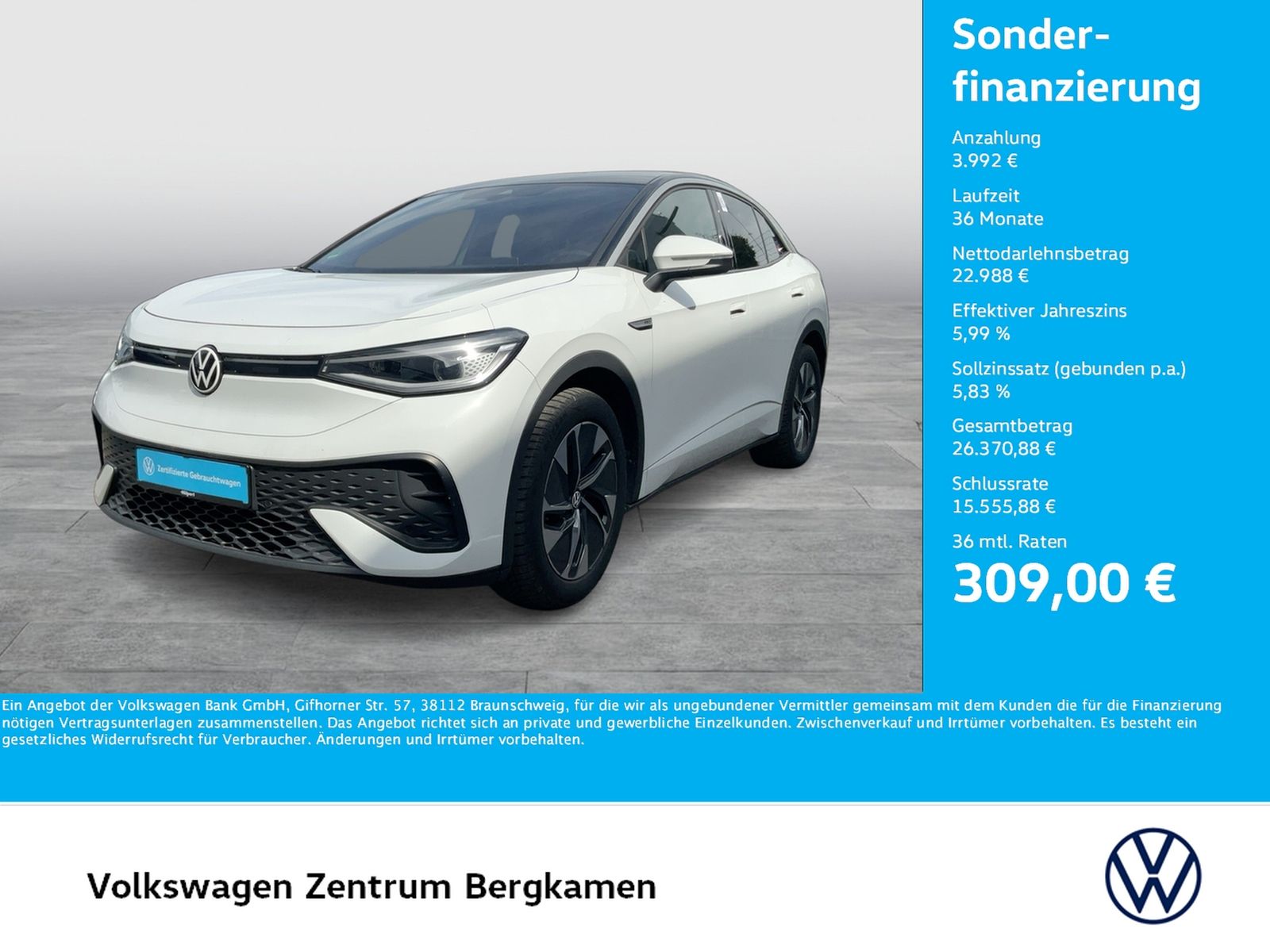 Volkswagen ID.5 PRO PANO ACC LM19 MATRIX NAVI CARPLAY