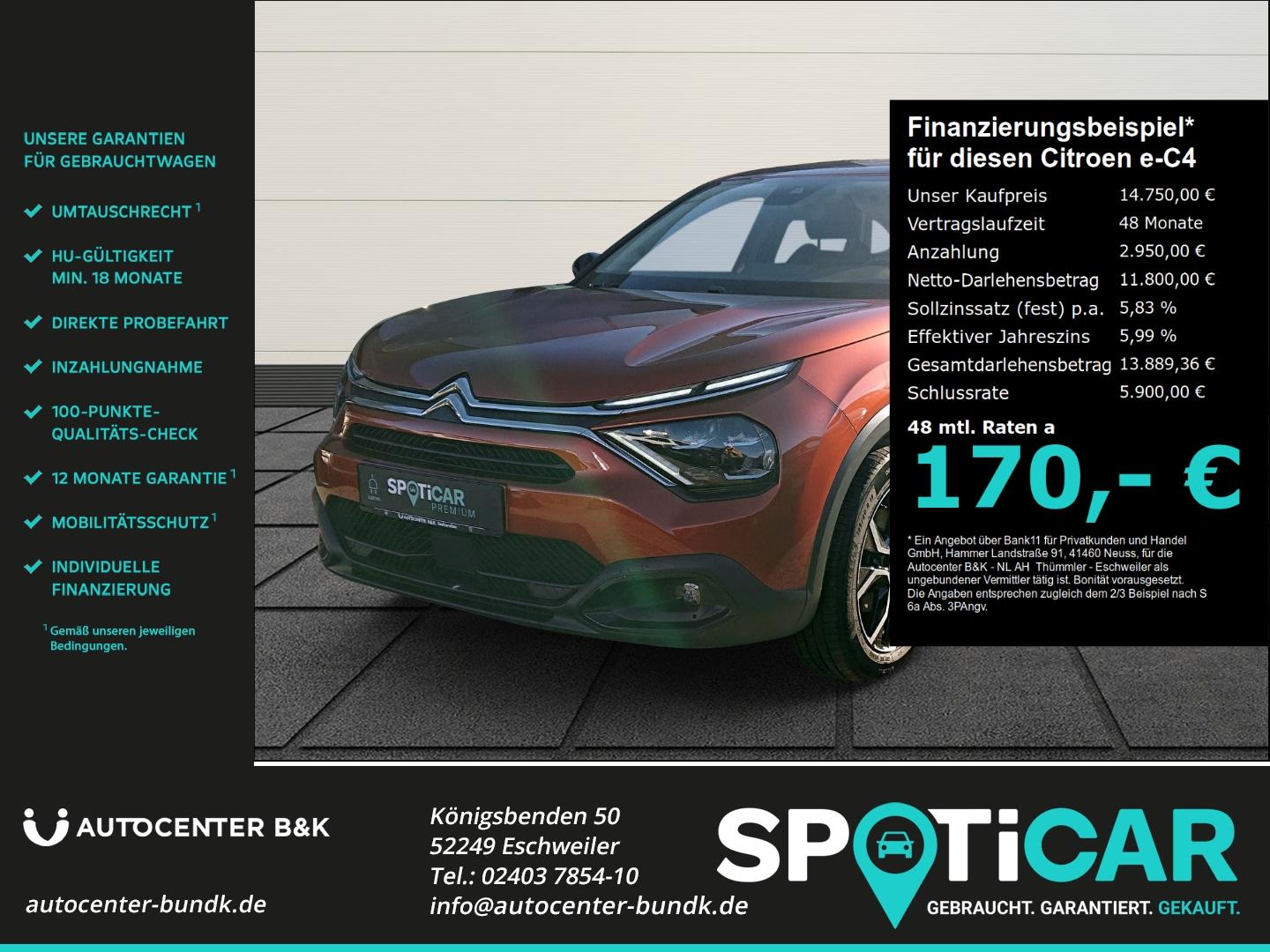 Citroën e-C4 136 FEEL Klimaautomatik Spurhalteassistent 