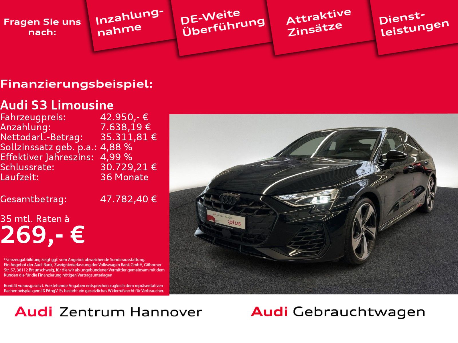 Audi S3 Limousine 2.0 TFSI Kamera virtual Navi LED DA