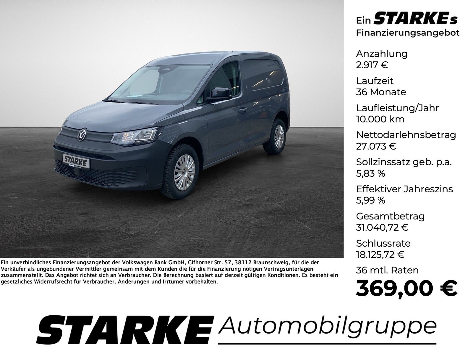 Volkswagen Caddy Cargo 2.0 TDI Kasten  AHK Kamera PDC Tempo