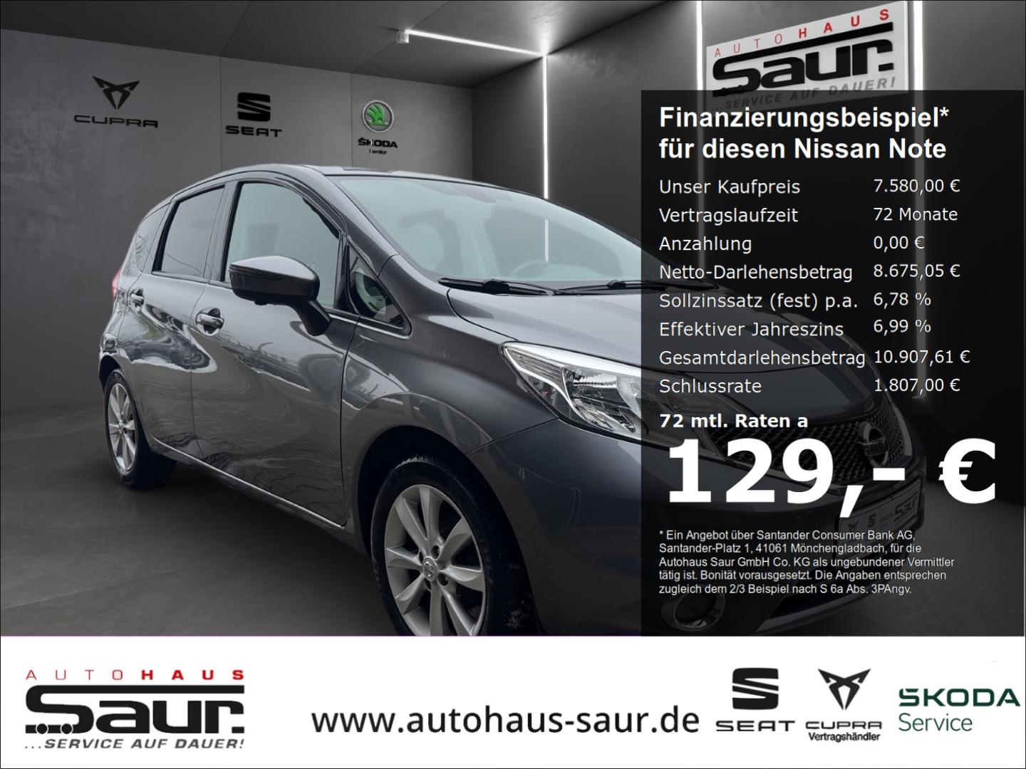 Nissan Note 1.2 Tekna RÜCKFAHRKAMERA NAVI KLIMA SHZ TOT