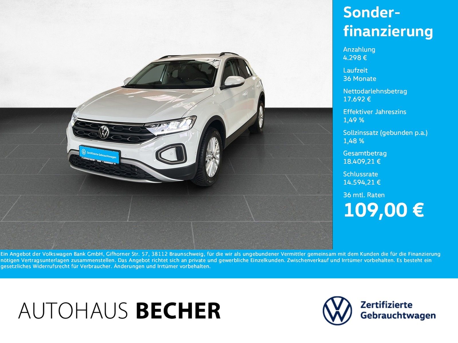Volkswagen T-Roc Life 1.0 TSI 6-Gang Sitzhz LED CarPlay foto 1