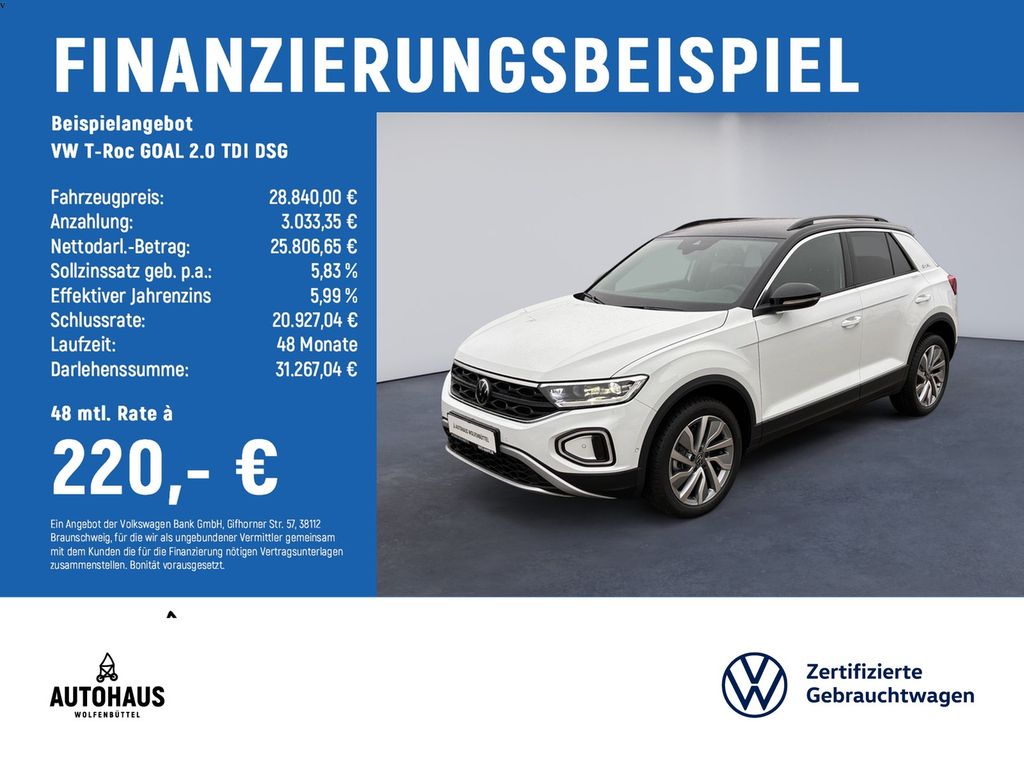 T-Roc GOAL 2.0 TDI DSG ACC AHK KAMERA KEYLESS IQ