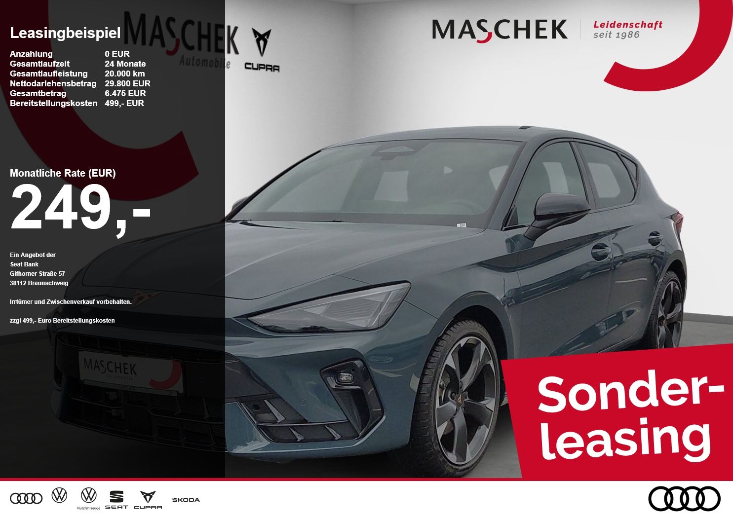 Cupra Leon 2.0 TDI Sonderleasing! Navi VC Sitzh. ACC