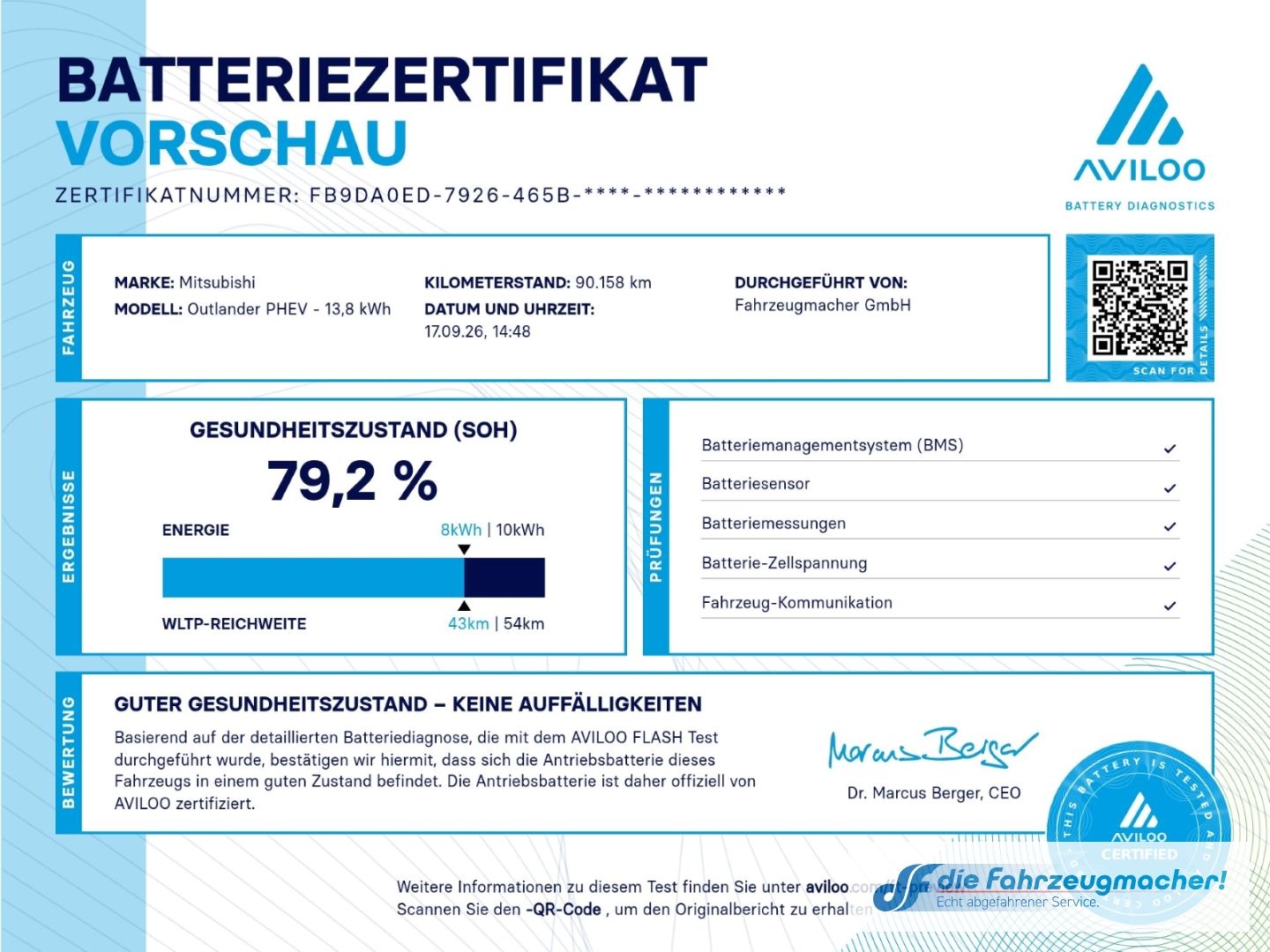 Fahrzeugabbildung Mitsubishi Outlander PHEV Plus 4WD StandHZG LED ACC El. Hec