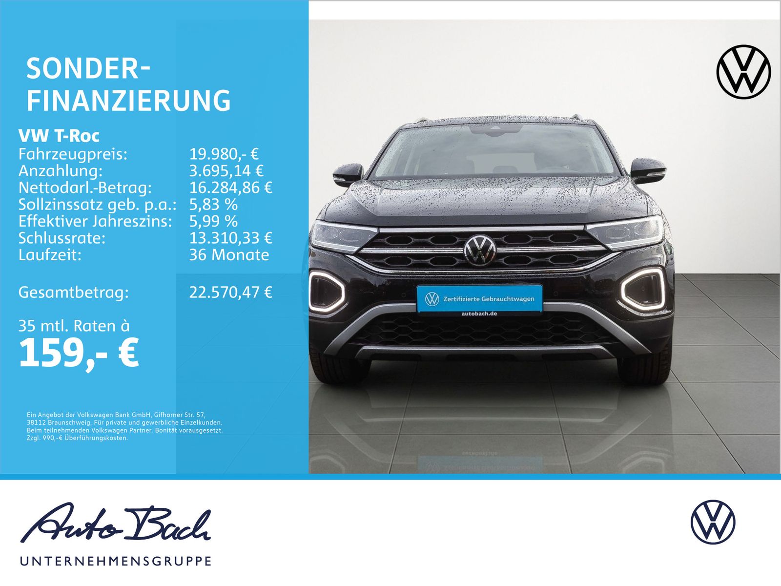 Volkswagen T-Roc Style 1.0TSI Navi LED ACC EPH CarPlay DAB imagem 2