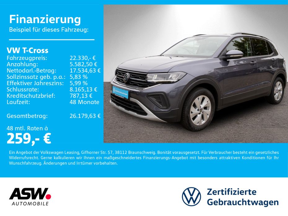 Volkswagen T-Cross Life 1.0 TSI LED Navi RFK ACC PDC SHZ