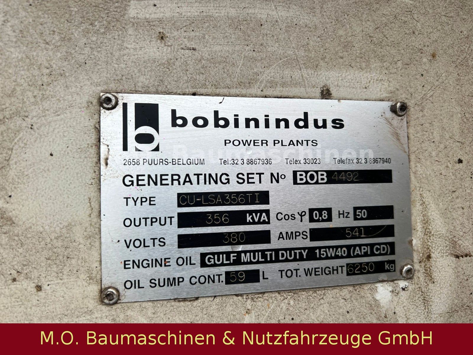 Fahrzeugabbildung Andere Bob 4492 /365 Kva/ Generator / Perkins