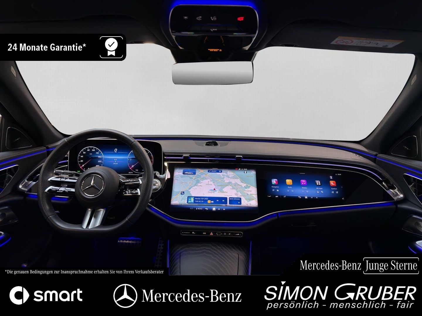 Fahrzeugabbildung Mercedes-Benz E 220 d AMG Night Pano Superscreen Burm 20 Zoll