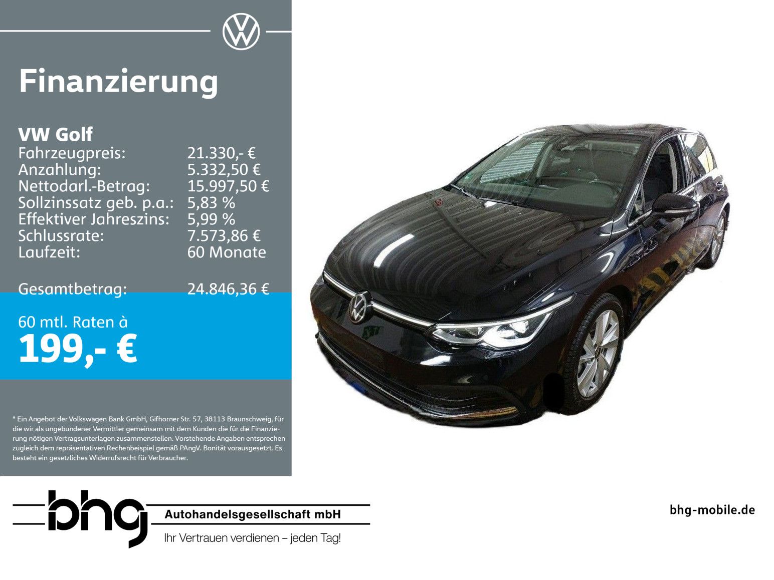 Volkswagen Golf 1.5 TSI OPF Life ACC-Front-LaneAssist Alcan