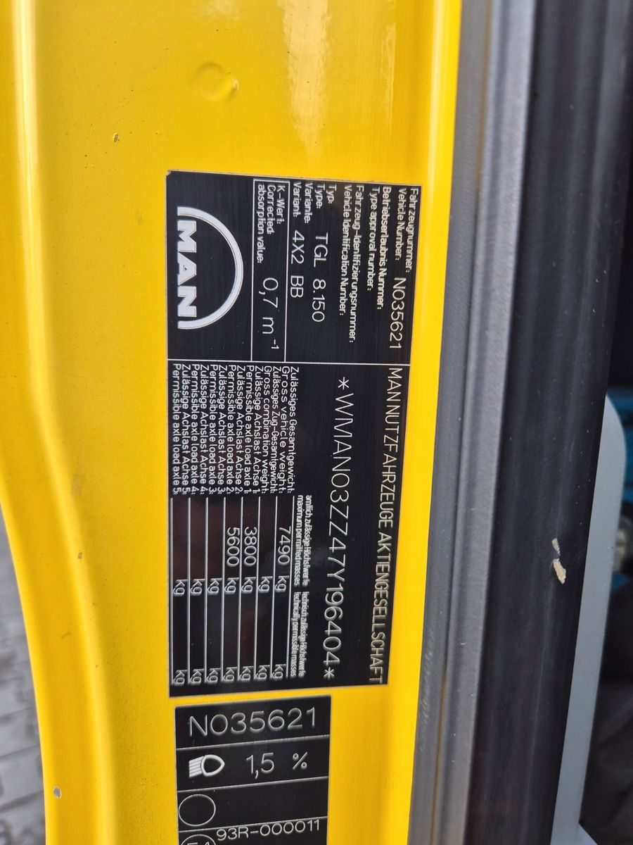 Fahrzeugabbildung MAN TGL 8.150 4x2 Bison Palfinger TKA 30