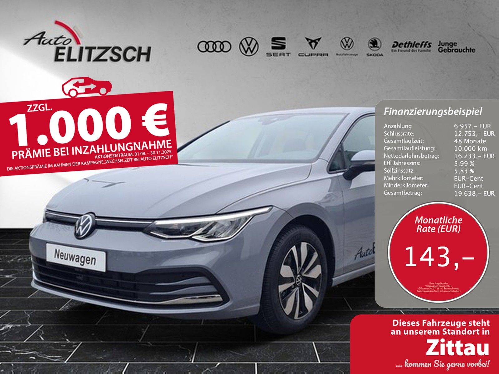 Fahrzeugabbildung Volkswagen Golf VIII TSI Move LED Navi AID RFK SH LM