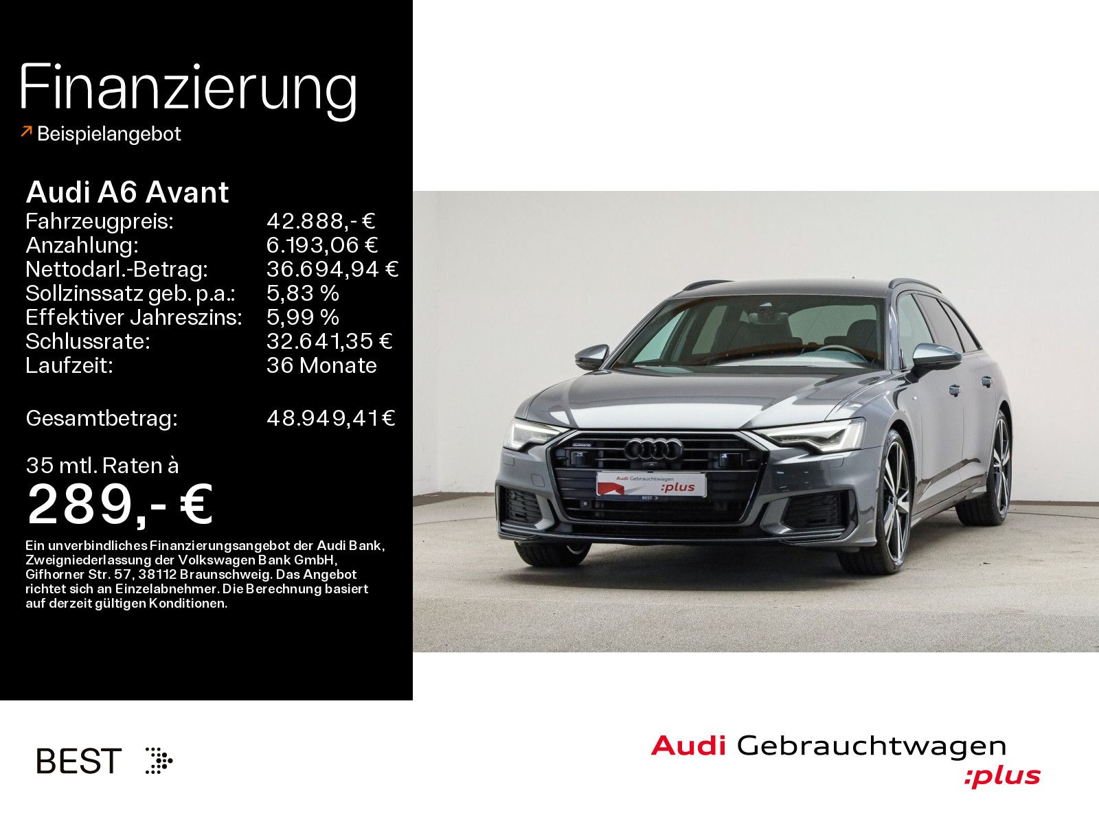 Audi A6 Avant 2 x S line 40 TDI qu. AHK, B&O, Assist