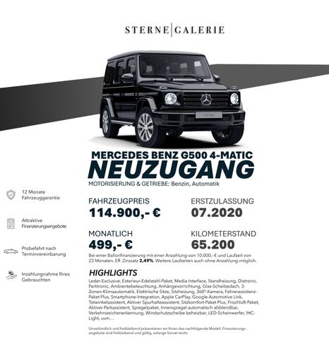 Mercedes-Benz G 500 LEDER/MEDIA/STANDH/DISTRO/AHK/360° Shz.