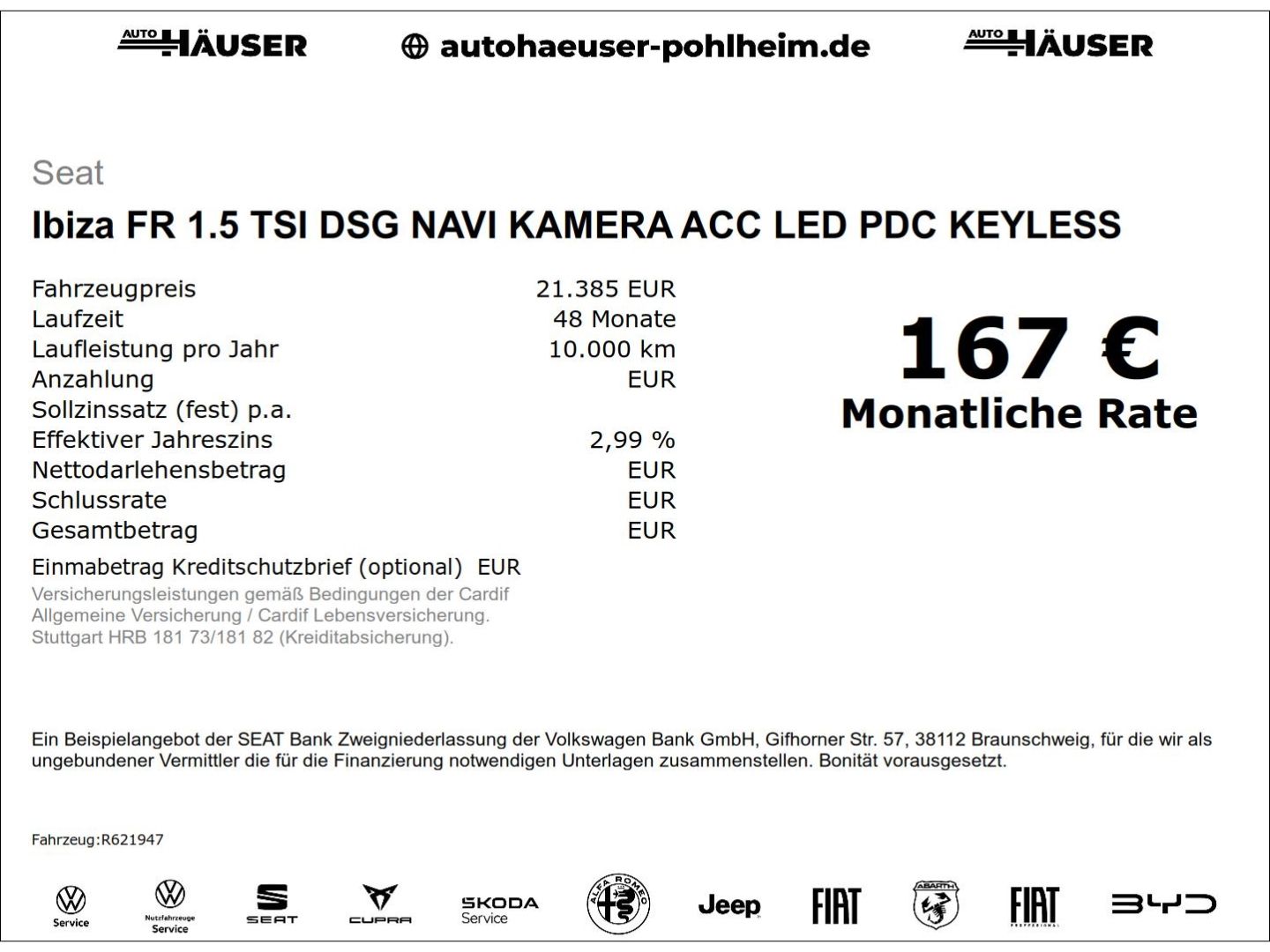 Seat Ibiza FR 1.5 TSI DSG NAVI KAMERA ACC LED PDC KEY imagem 2