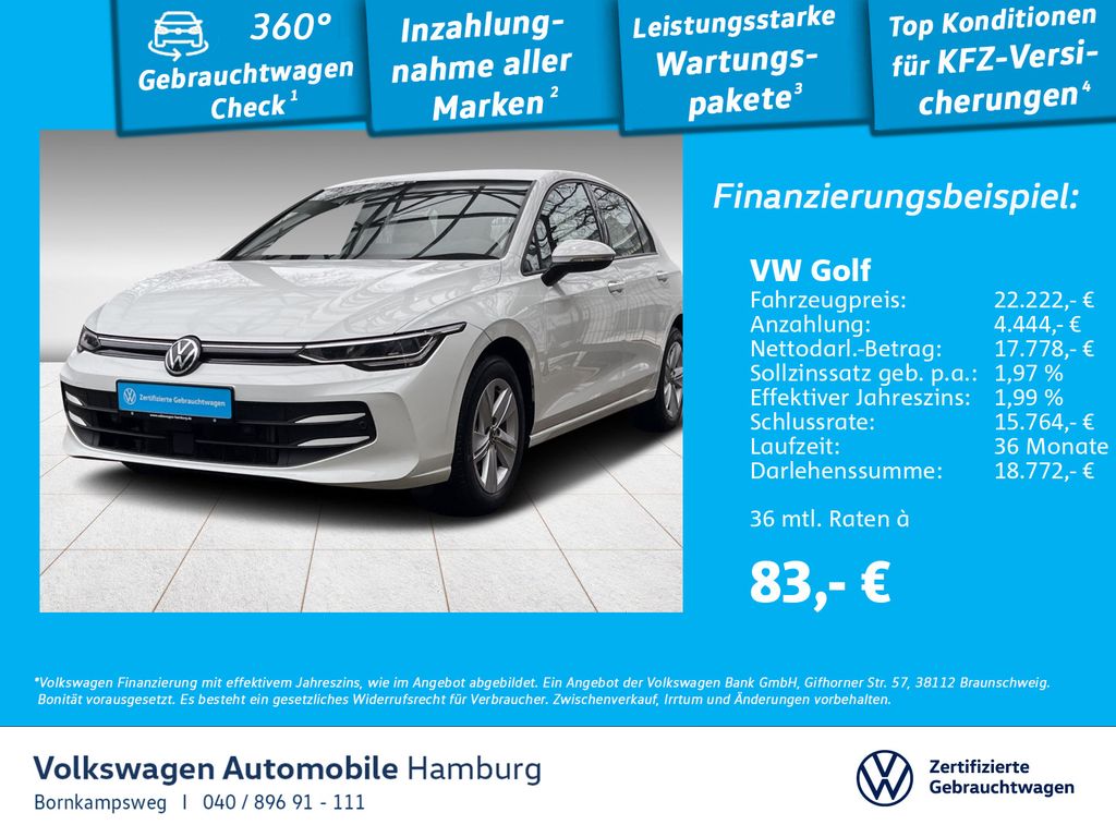 Volkswagen Golf VIII 1.5 TSI Life AHK Navi Sitzhzg ACC