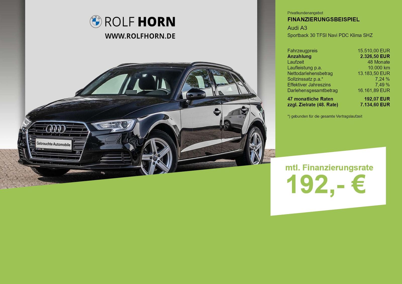 Audi A3 Sportback 30 TFSI Navi PDC Klima SHZ
