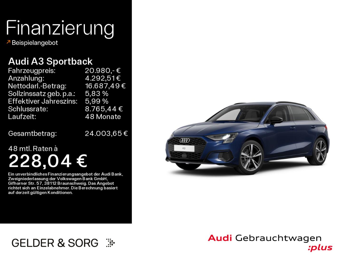 Audi A3 Sportback 30 TFSI advanced 18Z*RFK*Virtual*
