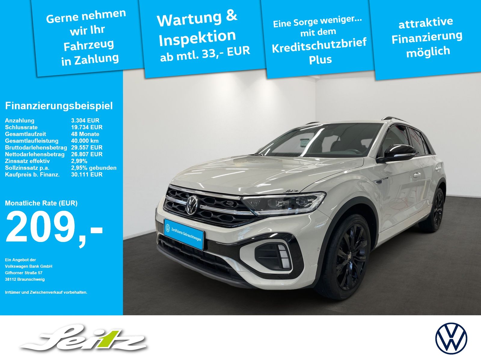 Volkswagen T-Roc 2.0 TSI 4M R-Line *AHK*MATRIX*KAMERA*SITZH