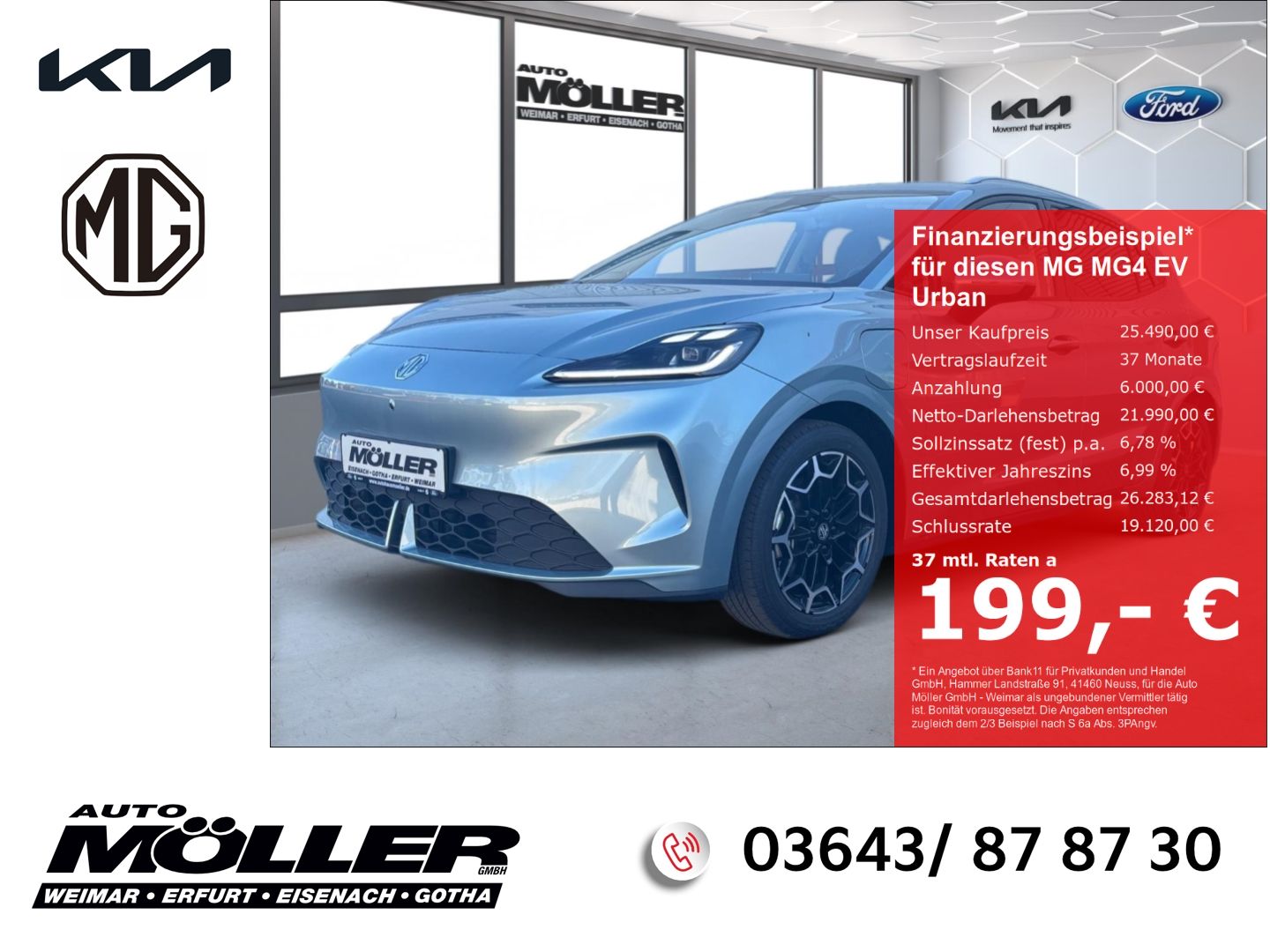 MG4 EV Urban 54kWh Premium 360°Navi Tempomat PDC