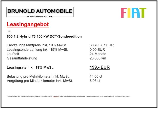 Fiat 600 Hybrid Special Edition Leasing ab 199